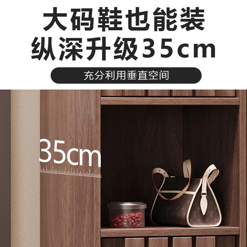 Outdoor corridor shoe cabinet pine all solid wood cabinet entrance door password lock Chinese simple wall integrated storage