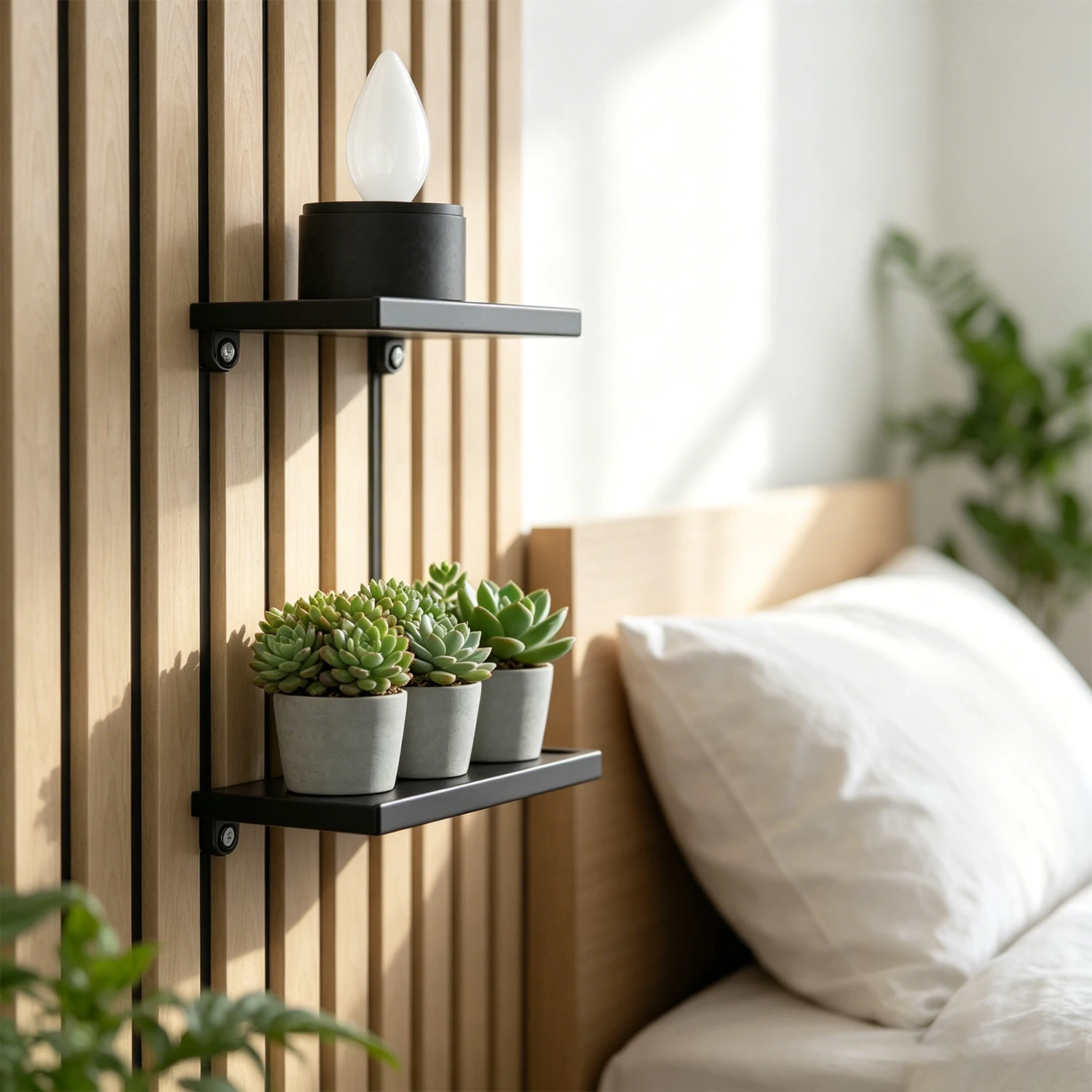 Set of 1 Acoustic Panel Shelf, Easy Install Plastic Floating Shelf for Plants  Photos, Modern Wall Decor for Bedroom Living Room