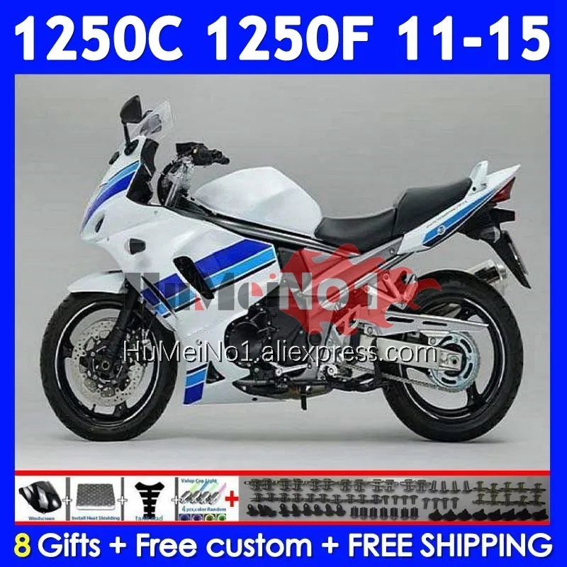 Kit For SUZUKI Bandit GSX1250F GSXF 1250 11 White blue 12 13 14 15 124No.13 GSXF1250 GSX1250C 2011 2012 2013 2014 2015 Fairing