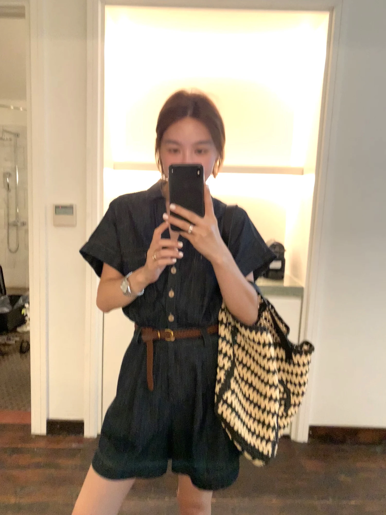 Retro Denim Dr Damen Sommer Dünn Lose Lässige Taille Cinched Gerades Bein Einteiler Baumwolle Hohe Taille Atmungsaktiv ort Sl...