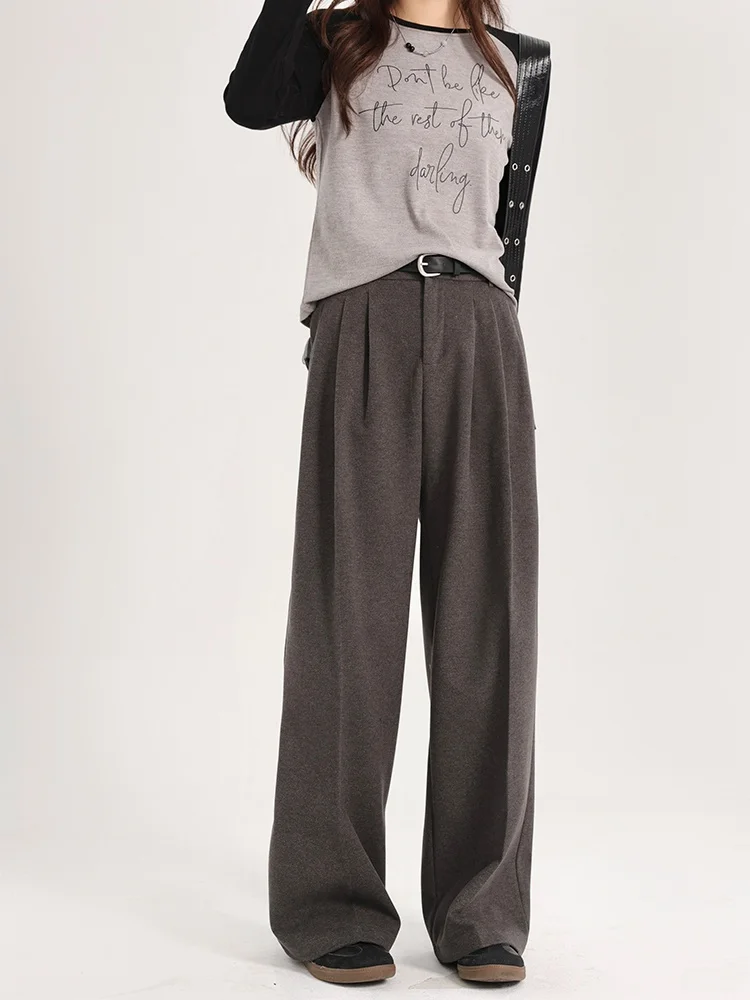 

Брюки-чинос женские Yang Bubble, прямые, зимние, для повседневной носки, широкие, повседневные, длинные, с высокой талией