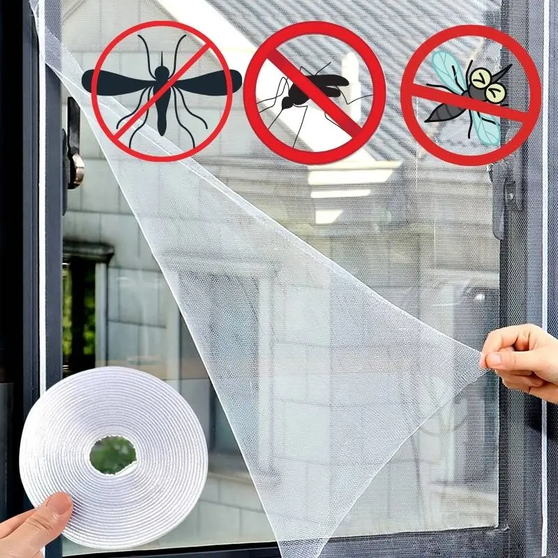 Anti Fly Mosquito Net DIY Self-Adhesive Fly Mosquito Window Net Mesh Mosquito Insect Bug Net Curtains For Windows Screen