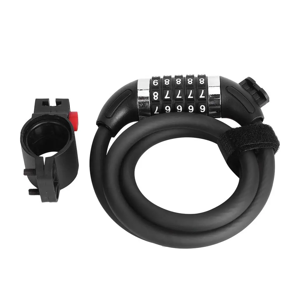 Anti-Theft 5-Digit Combination Bike Lock with Wire Rope - Secure for mountain & E-Bike Accessories