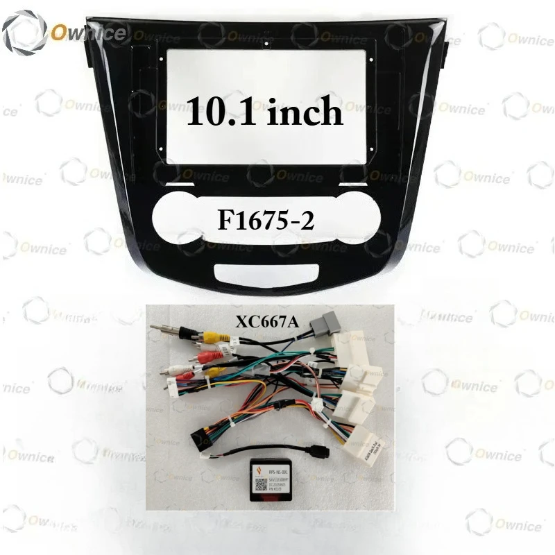 Ownice Car Radio Fascias Frame For Nissan Qashqai J11 X-Trail Rogue T32 2013-2018 10 inch 2DIN Stereo Panel Harness Wire Canbus