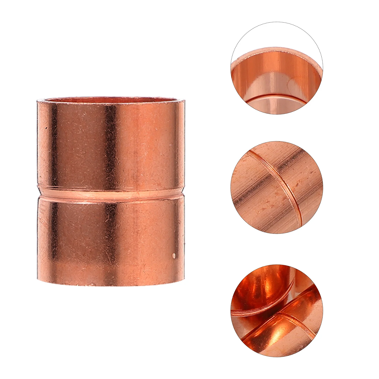 

5Pcs Straight Copper Fitting Couplings Rolled Tube Stop Sweat Ends Hvac Air Conditioning Refrigeration Durable Copper