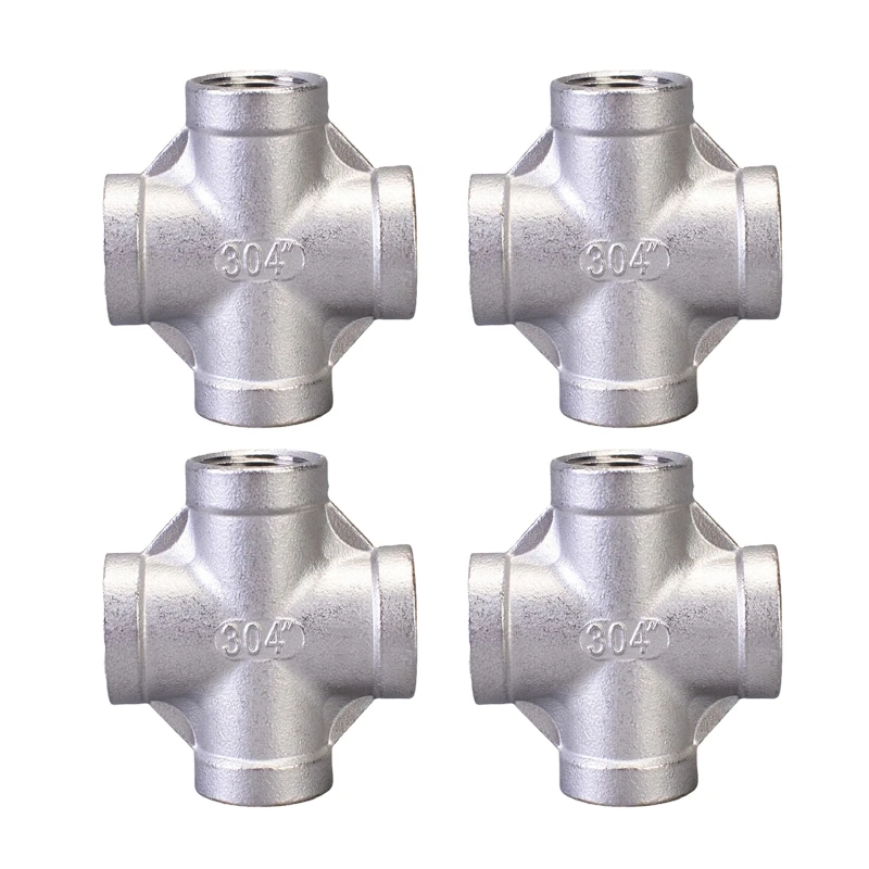 4 יחידות צינור פלדת אל-חלד עם ארבעה מצבים לחיבור צינור גינה כסף ראש צינור מים קל להתקנה קל לשימוש כסף