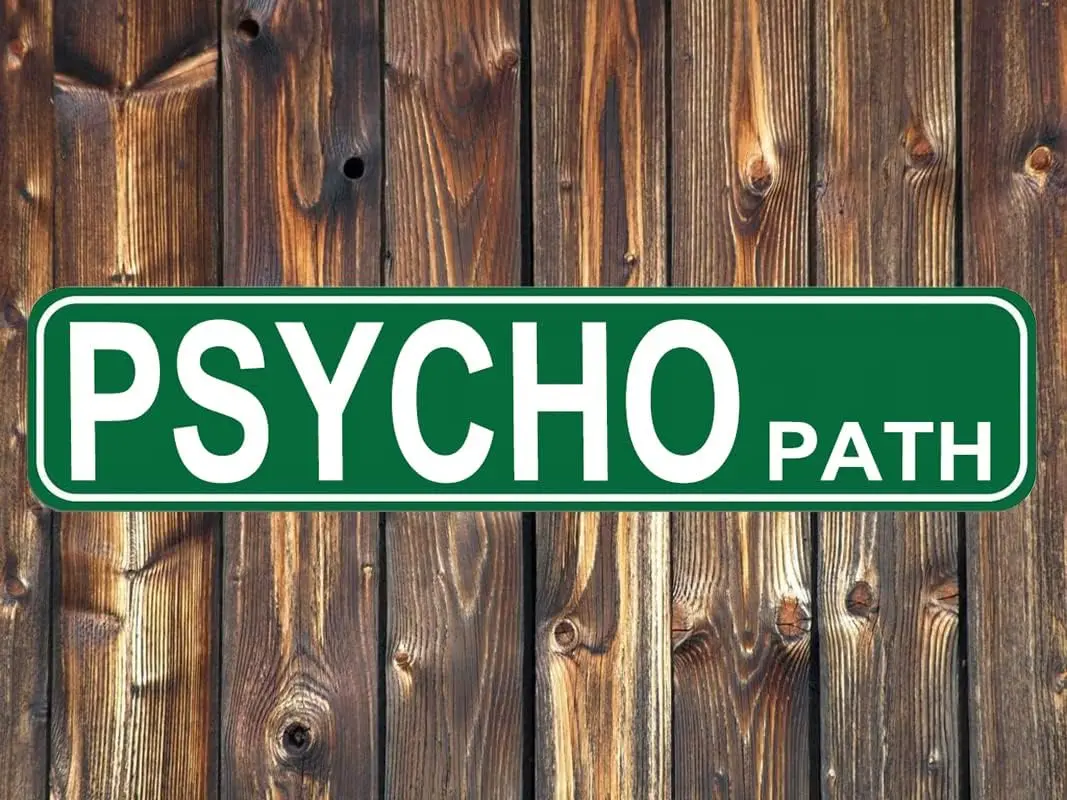 Psycho Path Street Sign, Quality Metal Sign, Psycho Path Sign Novelty Sign for Farm House Garage Wall Decor Tin Sign 16 x 4 Inch