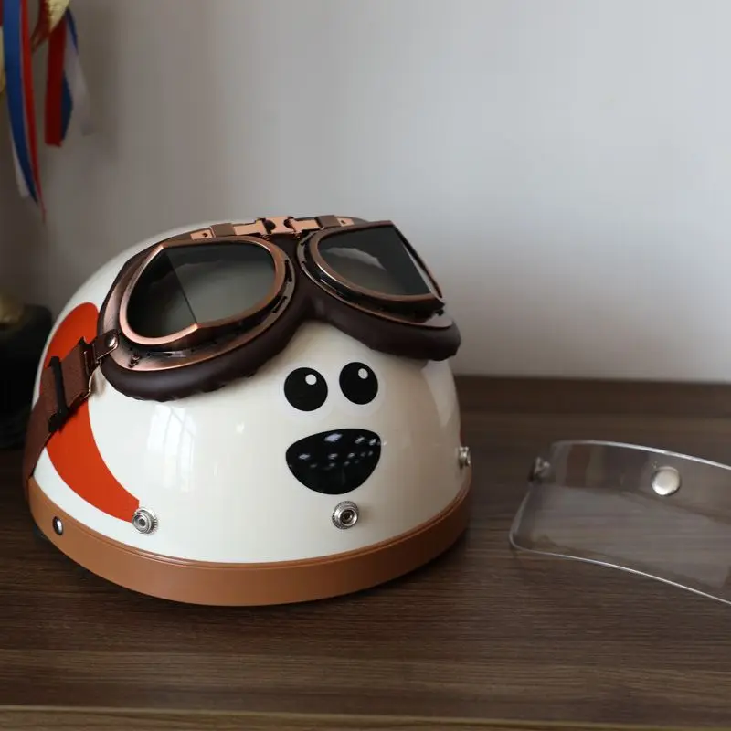 3C Certification Cartoon Dog Helmet Electric Car Half Helmet Winter Men and Women Couple Helmet Cute High Value