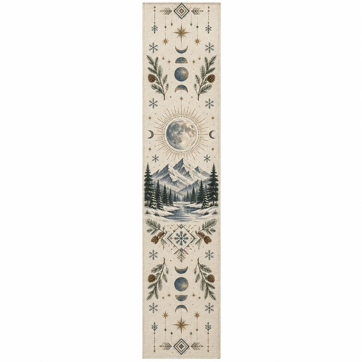 Autumn Pumpkin Table Runner Harvest Maple Leaf Vine Print Farmhouse Dining Table Decor Thanksgiving Fall Home Decoration