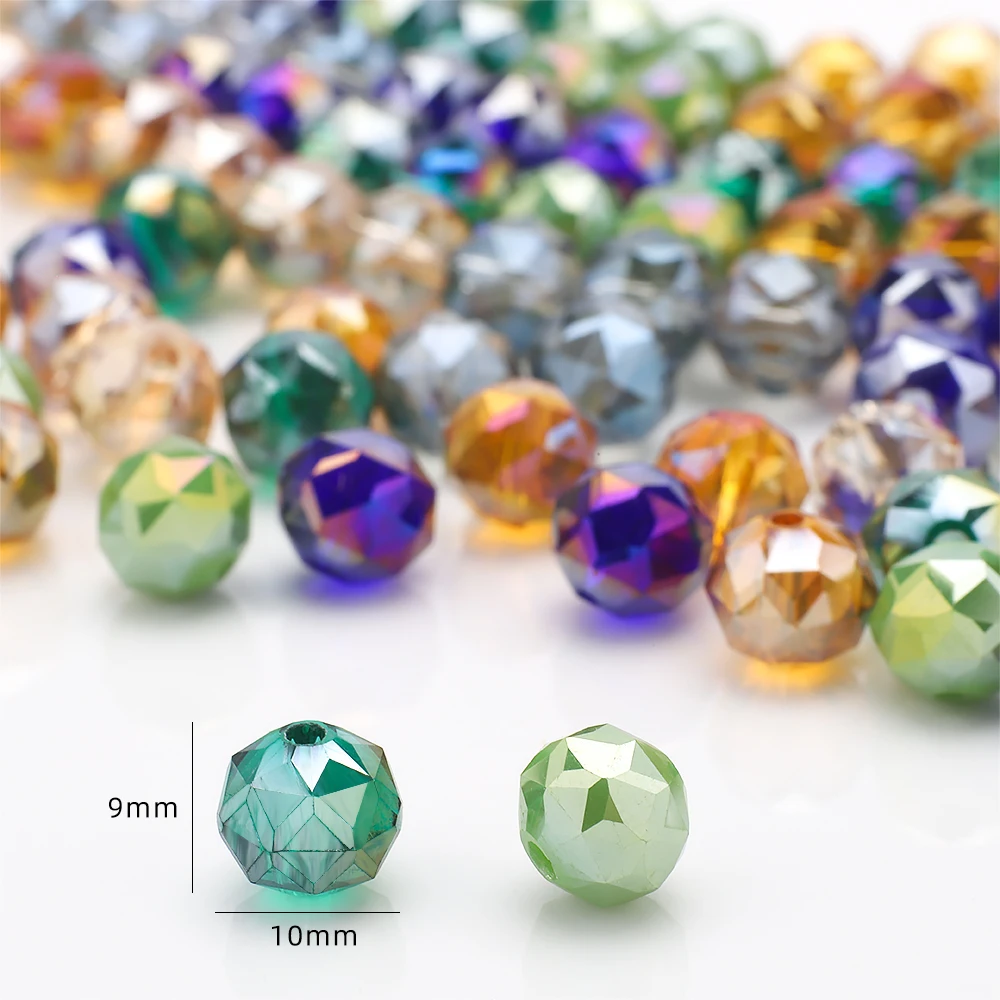 36Pcs/Lot 8mm Round Crystal Beads Faceted Glass Beads Loose Spacer Bead for Jewerly Making Needlework Bracelet Necklace DIY