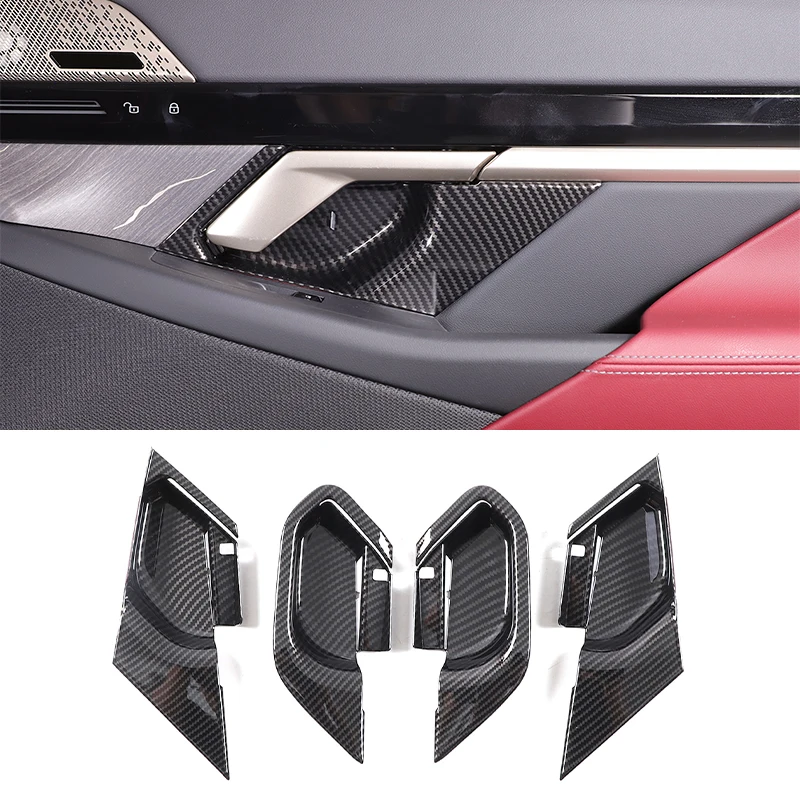 

ABS Carbon Fiber Car Inner Door Handle Bowl Cover Trim Protection Sticker For BMW 5 Series G60 2024 Car Interior Accessories