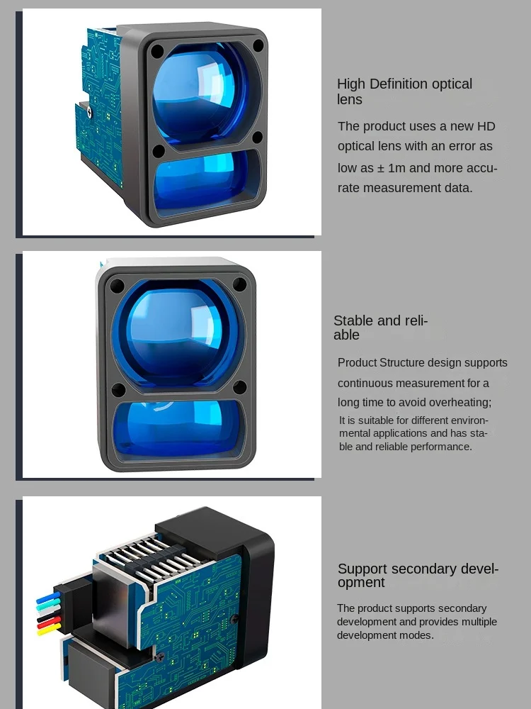 Engineering development of high-precision 905nm TTL serial port output 3mm spot for 2000M laser ranging sensor module