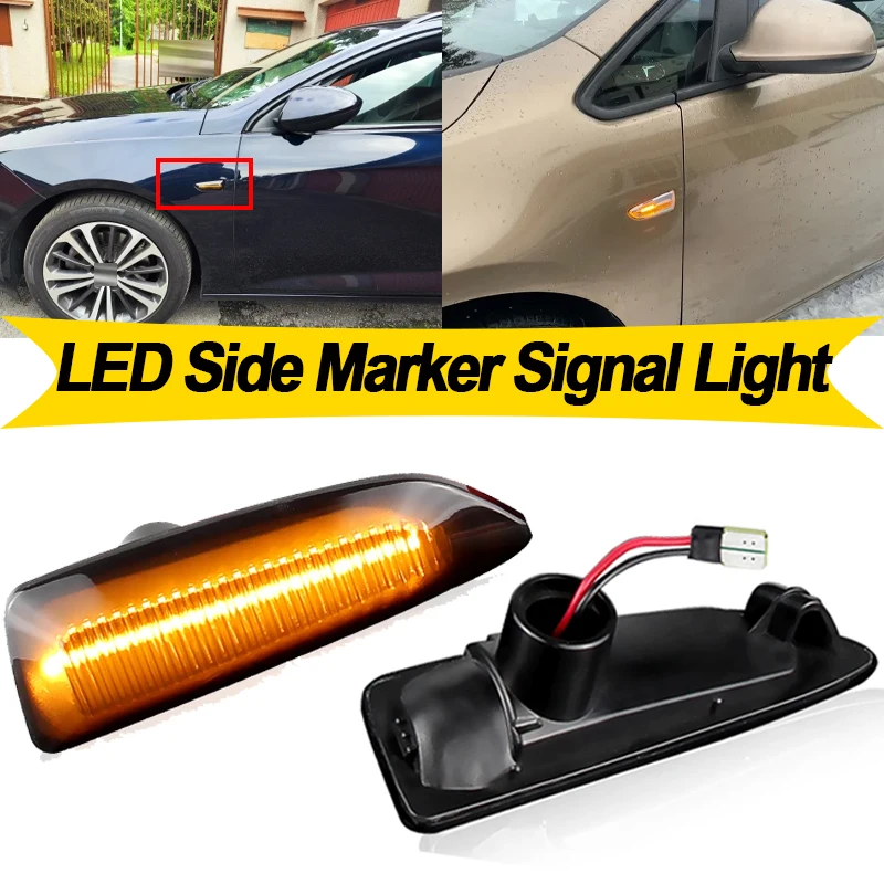 2 قطعة LED لا الديناميكية بدوره مصباح إشارة الجانب ماركر مصباح لأوبل جراندلاند X 2017-2019 أسترا J 2009-2015 أسترا K 2015-2019