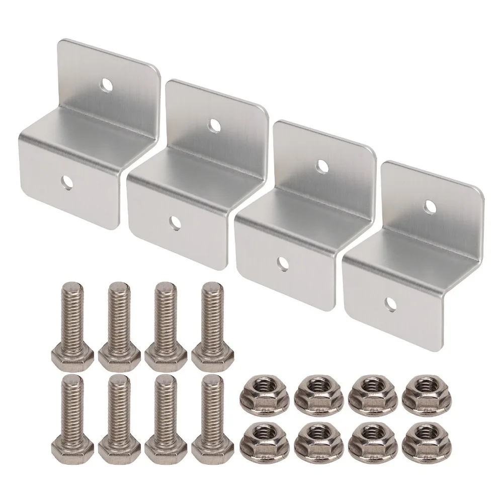 4 Sets Nuts and Bolts Included Solar Panel Z Brackets Durable Easy Install Panel Mounting Bracket Z Bracket Mounts
