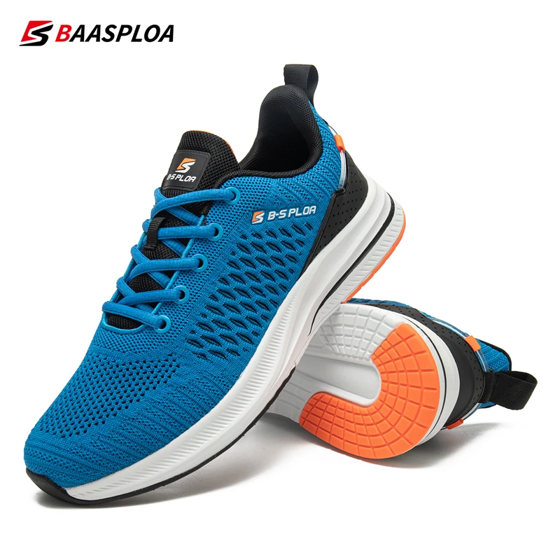 Baasploa Lightweight Running Shoes For Men 2023 Men\'s Designer Mesh Casual Sneakers Lace-Up Male Outdoor Sports Tennis Shoe