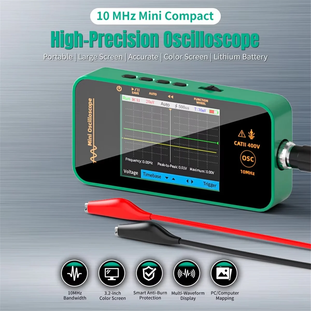 A04I Wielofunkcyjny Oscyloskop Cyfrowy 10MHz 48MSa/S Generator Sygnałów Częstotliwość Próbkowania Narzędzie do Naprawy Elektroniki Tester Graficzny