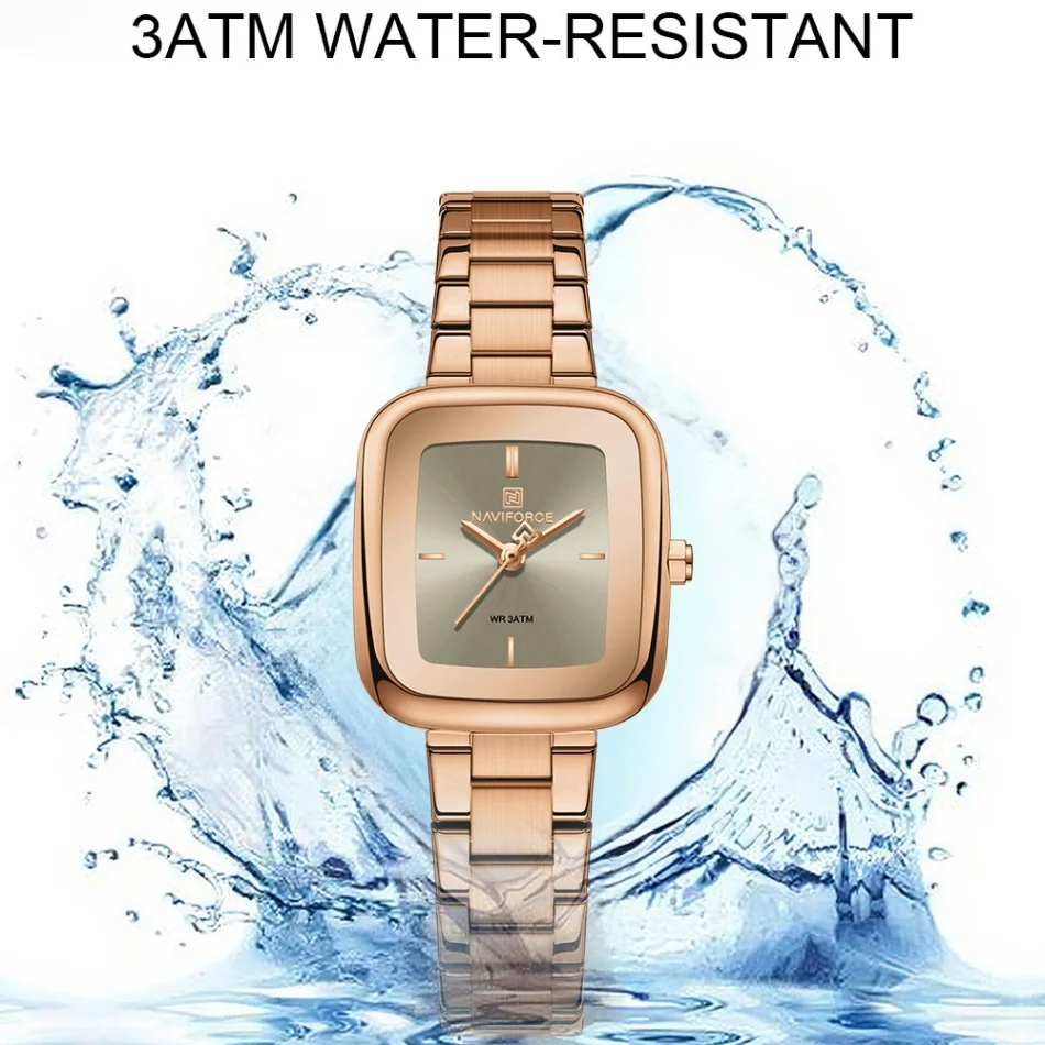 New NAVIFORCE Women's Vintage Fashion Watch 30m Waterproof Resistant Stainless Steel Band Casual Ladies Timepiece Wristwatch view 3