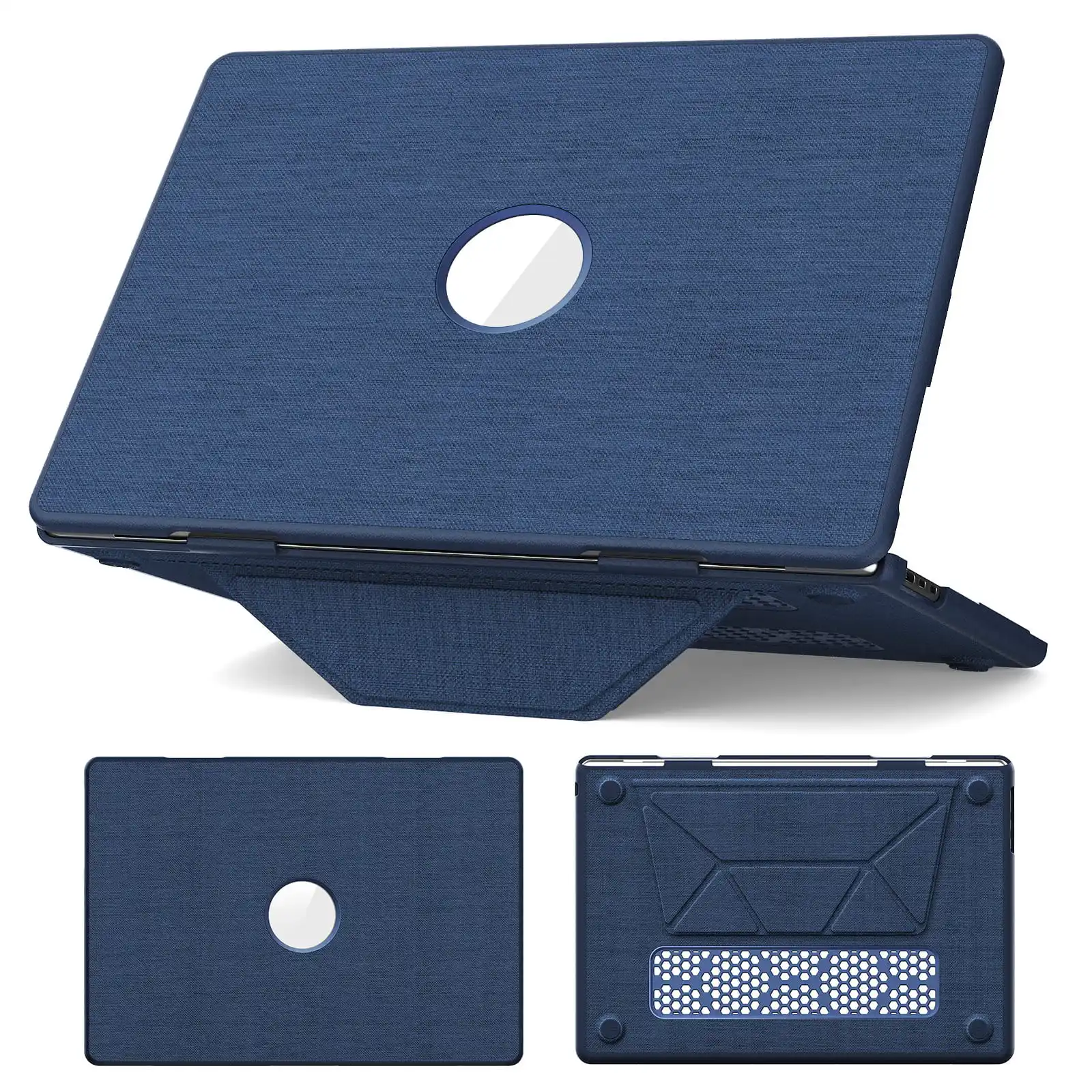

Fabric Laptop Case for MacBook Air15 A3241 Air13.6 A3240 Pro14 Pro16 Business Fabric Cover with Stand | Protective PC Hard Shell