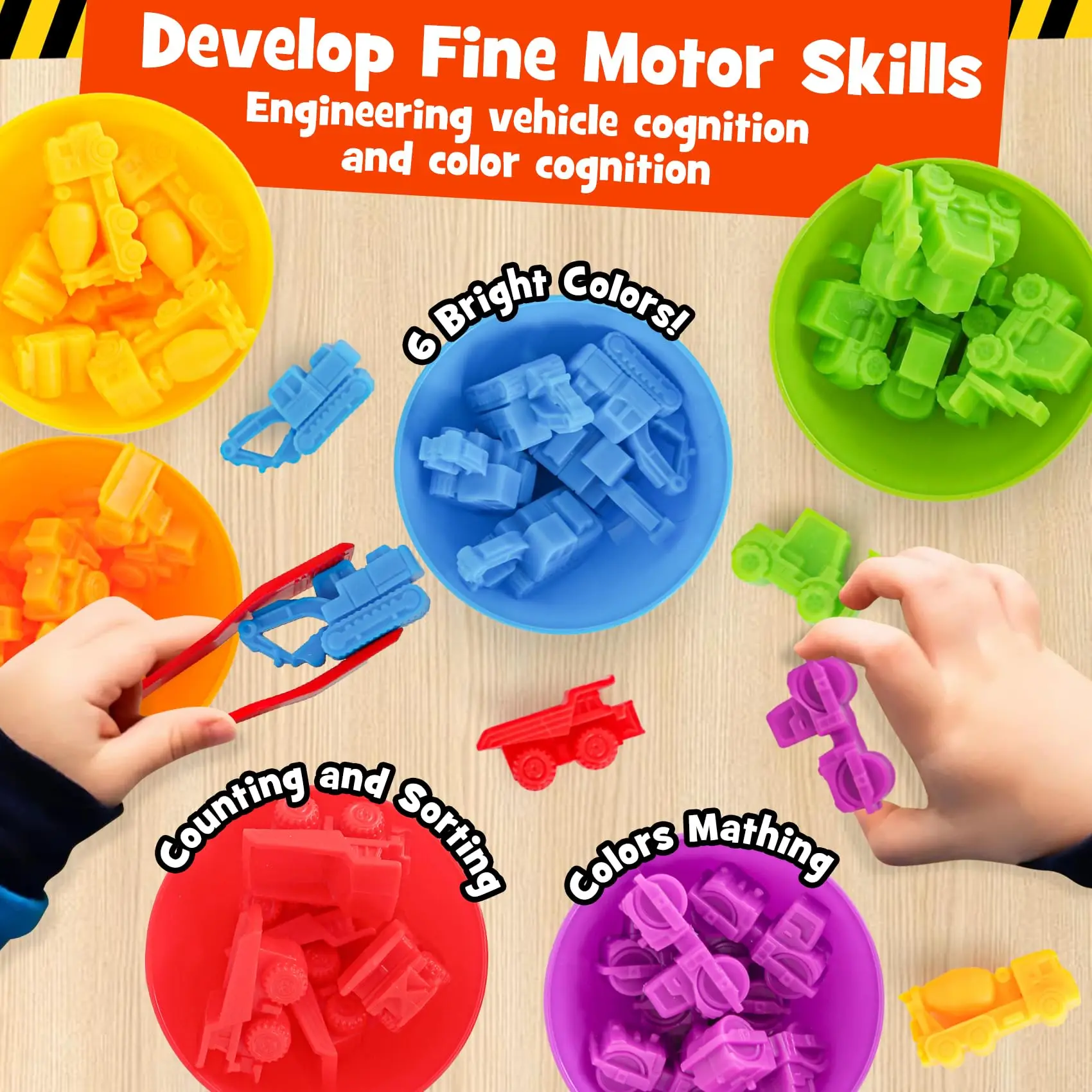 Coche de tráfico de animales con conteo de arcoíris, juguete educativo temprano, cognición Animal, enseñanza de matemáticas Montessori, juegos asistidos para guardería