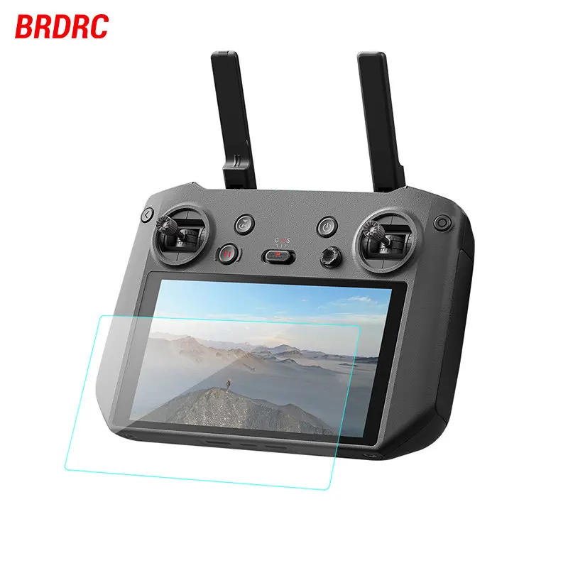 BRDRC 1/2PCS 9H HD Tempered Glass Film For DJI RC PRO Smart Controller Screen Protective Cover Film Drone Accessories