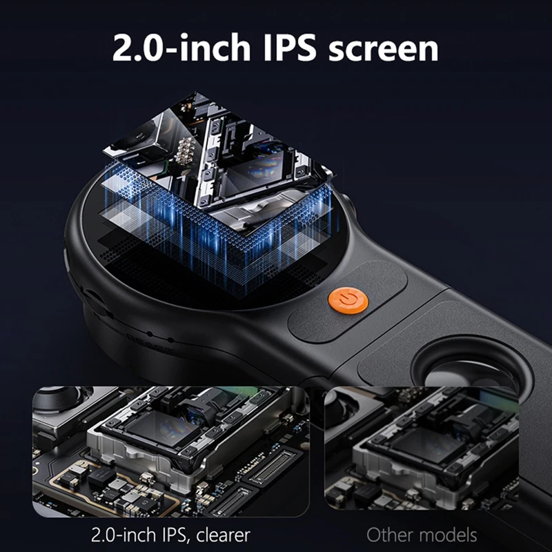 Foldable IPS 2-Inch High-Definition Screen Electronic Digital Microscope Magnifier for Repair Identification Detection-A27I