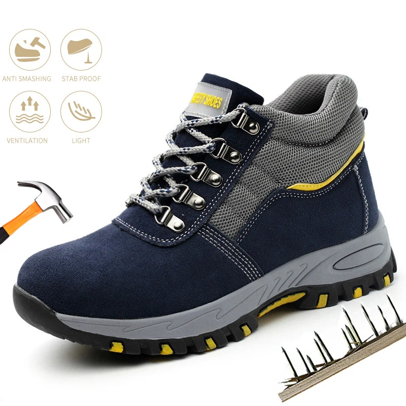 New Mens Work Outdoor Boot Safety Shoes Steel Toe Cap Puncture-Proof Work Sneakers Indestructible Work Shoes Men Advisable Shoes