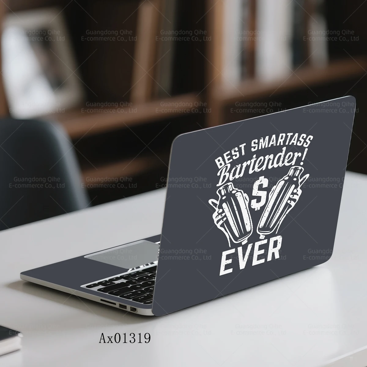 

2PCS Bartender Cocktail Shaker Laptop Skin Cut-to-Fit Protective Stickers 13-17 Inch Laptops Self-Adhesive Retro Laptop Decals