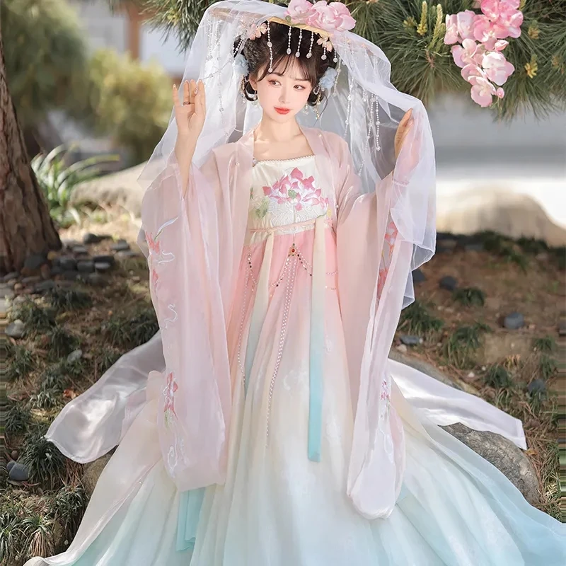 

Hanfu Female Embroidery Fresh Chebula Skirt Han Elements A Complete Set Of New Models Spring Y2K Tang Dynasty Hanfu Dress Womens