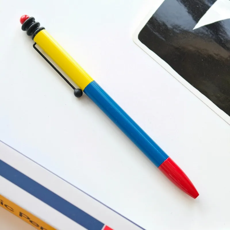 New benja Rollerball Pen All metal Traiadic brass pen body, minimalist style, red, yellow, blue ballpoint pen, press neutral pen