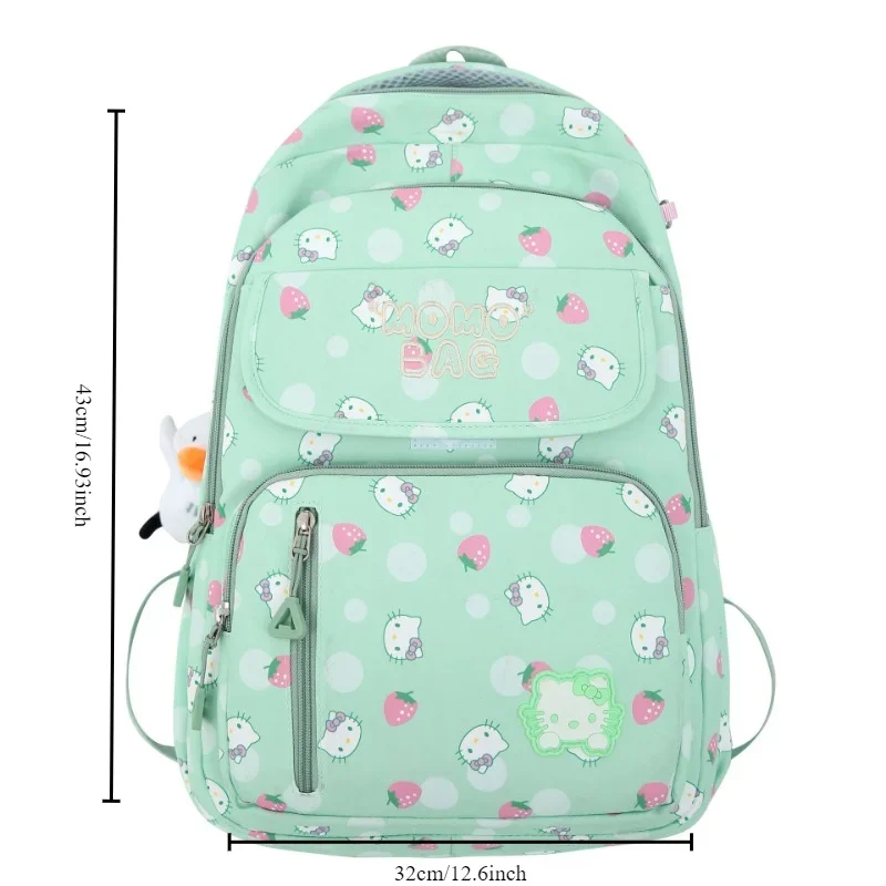 Sanrio Hello Kitty Kawaii Schoolbag Female Large Capacity Lightweight Spine Protecting Shoulder Bag for Fresh College Students