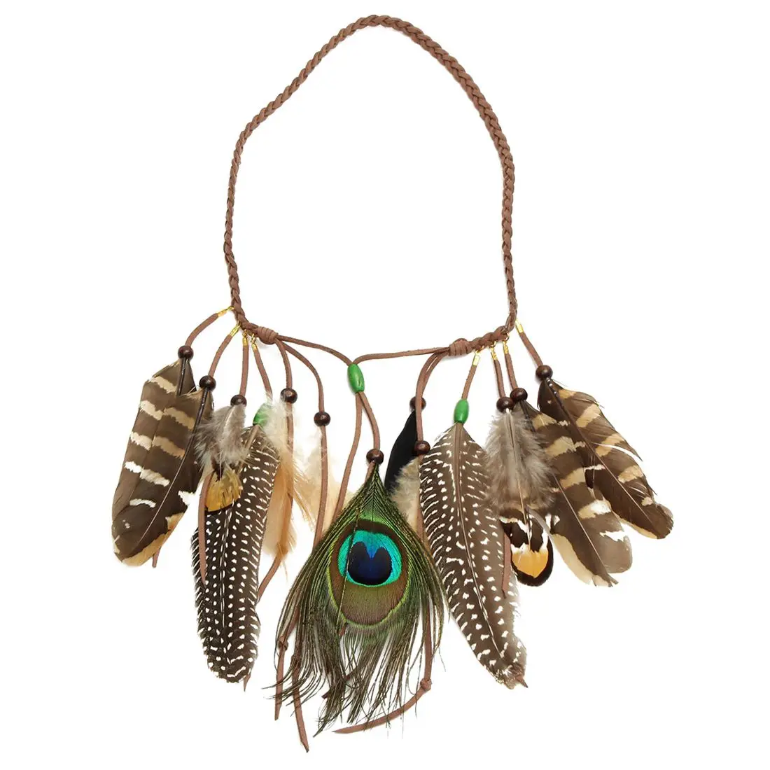 Diadema de plumas Hippie indio, cinturilla con borlas, tocado, vestido de fantasía, Carnaval