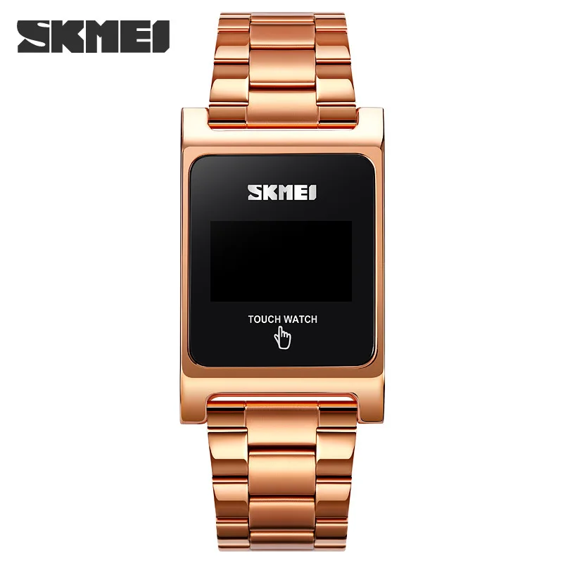 Skmei Fashion Led Touch Screen Watch  Steel Strap Waterproof Men's Steel Belt Electronic  Business Fashion Watch for Men