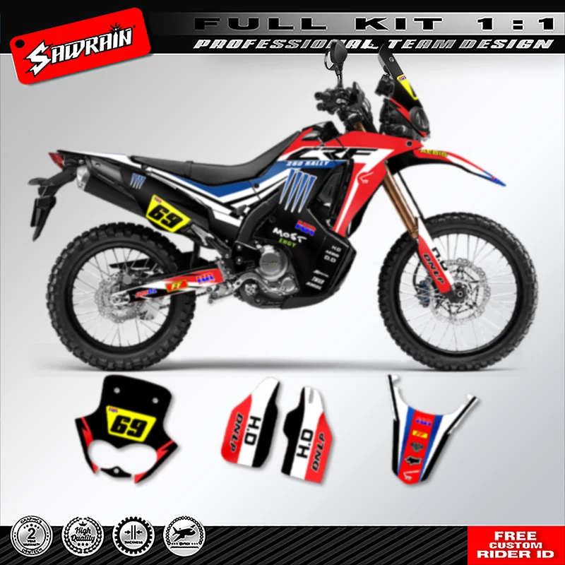 

Sawrain Custom Team Motorcycle Graphics Backgrounds Decals Stickers Kit For Honda CRF250 RALLY 2017 2018 2019 2020