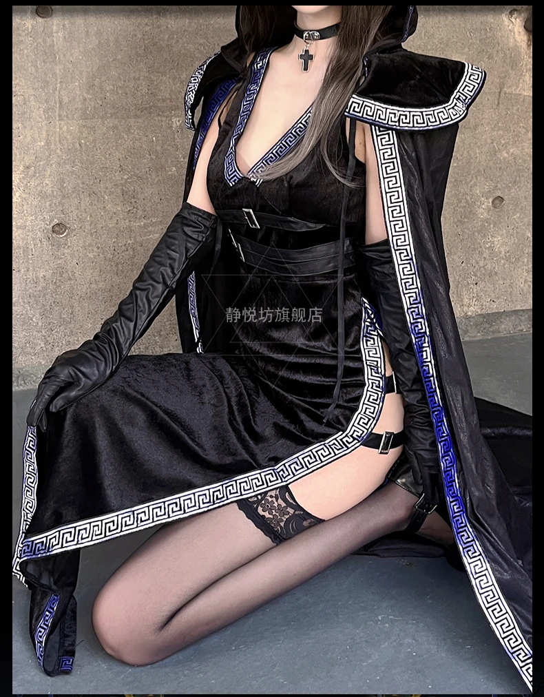 

Halloween Costume Sexy Witch Costume Dark European and American Babes Slim Robe Nightclub Cosplay Costume