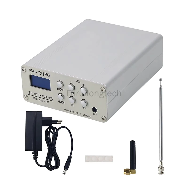 FM-TX180 75mHz-108MHz BT Stereo FM Radio Shortwave Signal Transmitter with AM Medium Long Wave Signal Modulation Function
