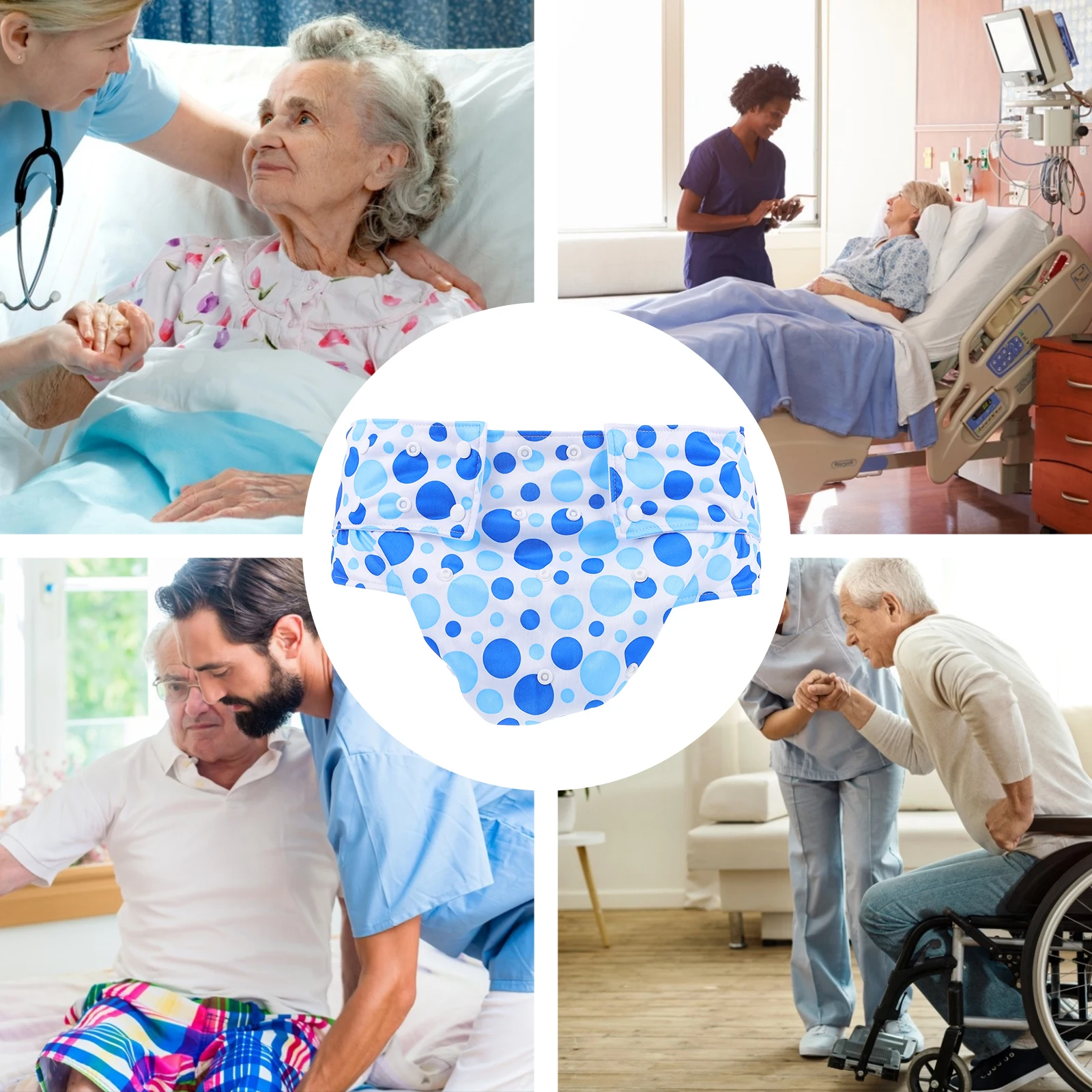 

1pc Leak-Proof Diapers Adult Reusable Washable Sanitary Pants Breathable Waterproof Adjustable Underwear For Overnight Heavy