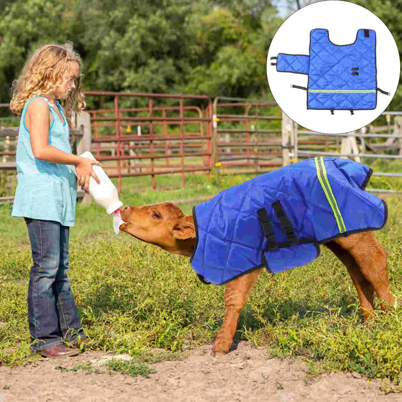 Goat Blankets Calf Warm Coat Warmming Jacket Calf Vest Fleece Winter Cow Cold Protection Coat Outdoor Wind-Proof Clothing