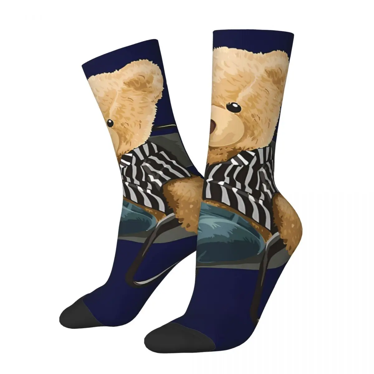 

Funny Men's Socks Doing The Bear Minimum Vintage Teddy Bear Hip Hop Novelty Crew Sock Gift Pattern Printed