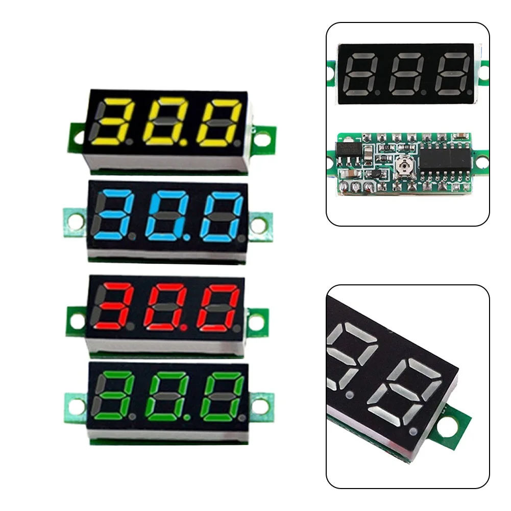 

1-10PCS 0.28 Inch 2 wires DC 2.5V-40V Mini Digital Voltmeter Voltage Tester Meter Red/Blue/yellow/green LED Screen meter tool