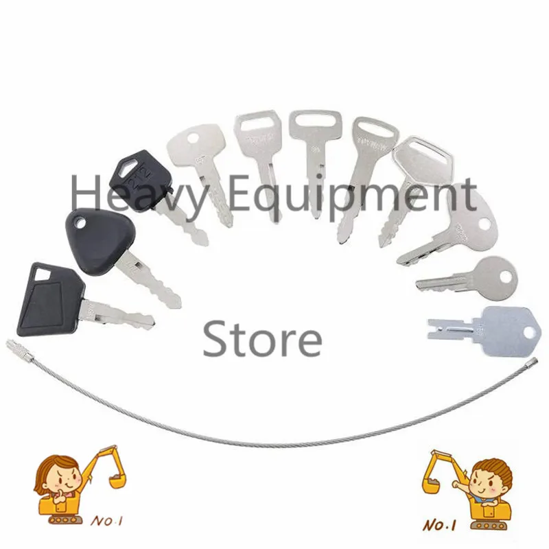 11 Keys Forklift Key Set for Yale For Cat Clark For Komatsu For Toyota For Doosan Nissan Hyster For JCB 12343 1A X7 787 p0p