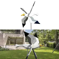 New Cute Seagul Whirligig Windmill Ornaments Flying Bird Series Windmill Wind Grinders For Garden Decor Stakes Wind Spinner