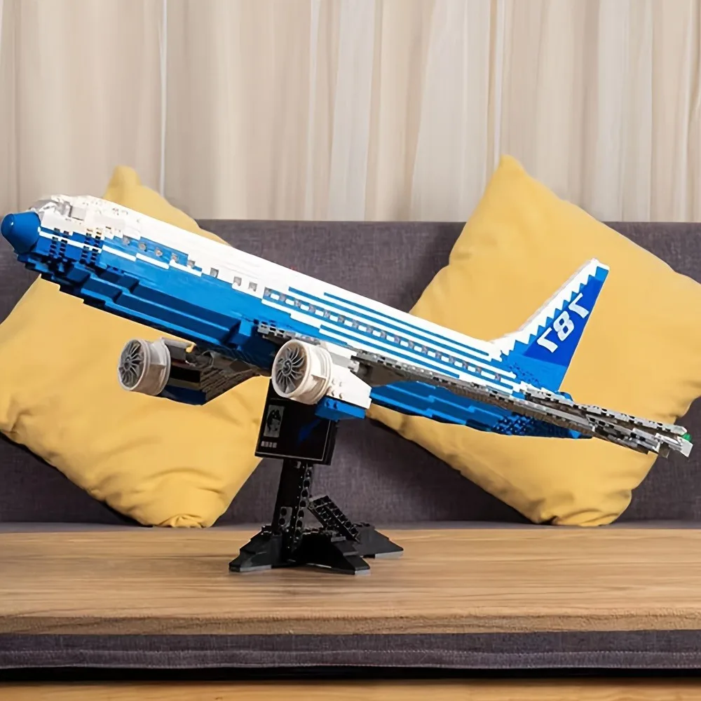 Boeing787飛行機ビルディングブロックセット、モデルレンガ、66cm大規模、都市飛行デスクトップアセンブリ、子供のおもちゃギフト、1353個