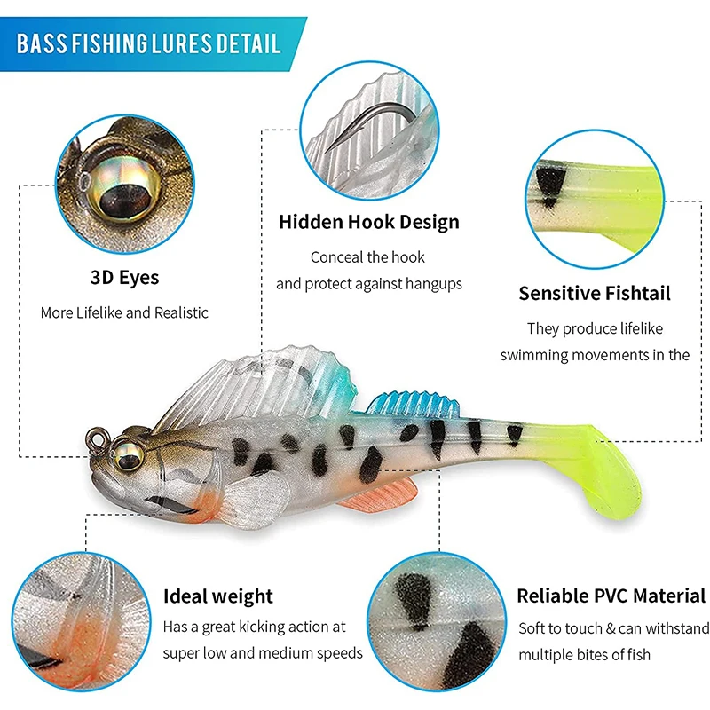 FTK Fishing Lure Soft Bait Jig Dark Sleeper Soft Lure 7g/10g/14g Swimbait Wobblers Pike Bass Shad For Fishing Perch