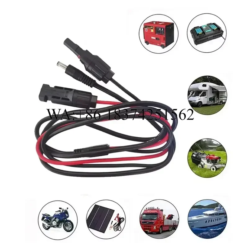 Wmwmnu for 1.5m Solar PV Panel Connector Energy Connection Cable To DC5521 Adapter Extension Cable 16 AWG Mobile Energy