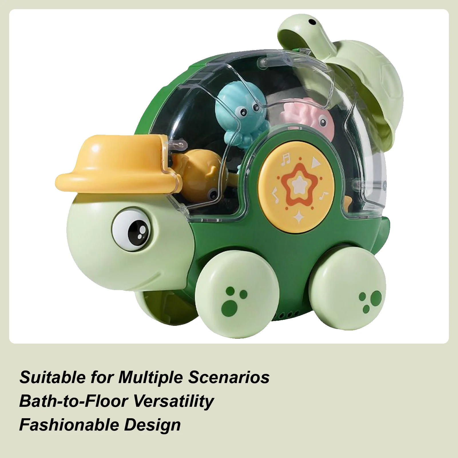 

Turtle Bath Toy Squeaky Baby Bath Turtle With Wheel Bathroom Animal Car Bathtub Vehicle For Outdoor Beach Floor Indoor Park