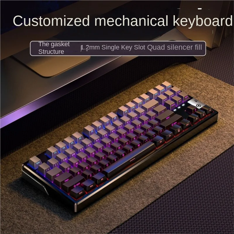 

OllyMurs Wireless Bluetooth Mechanical Keyboard Third Mock Examination 87 Key RGB Game PC Peripheral Aula Gaming Accessories New