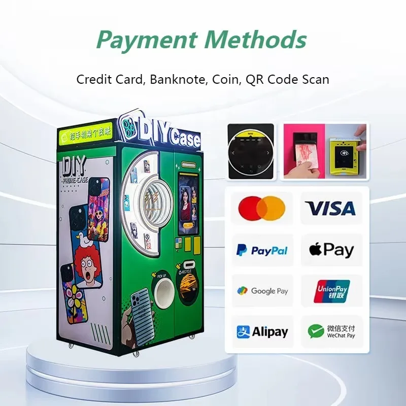 2025 حار بيع مخصص آلة طابعة حالة الهاتف الأوتوماتيكية الخدمة الذاتية آلة بيع حالة الهاتف المحمول للبيع