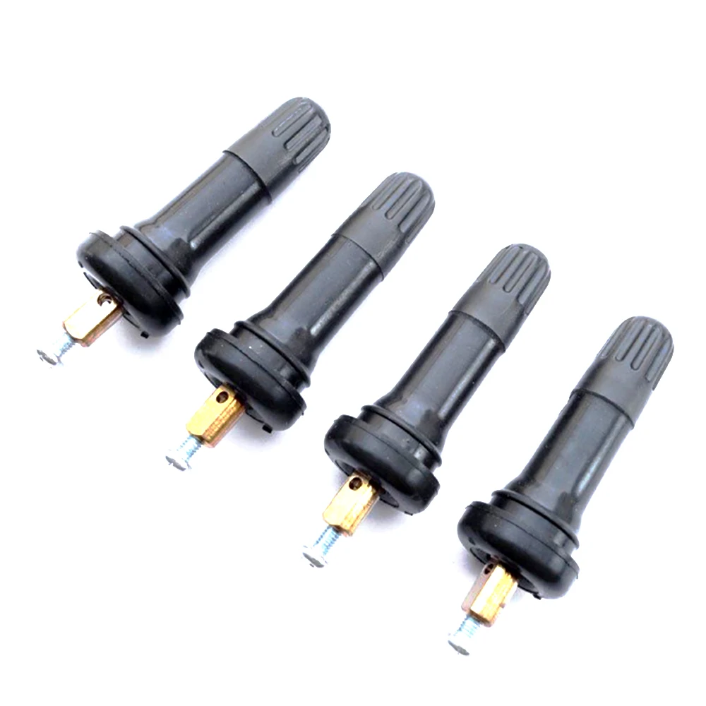 4pcs TPMS Car Tire Valve Pressure Sensor Monitoring System Anti-explosion Auto Wheel Stem Snap-In Rubber Type