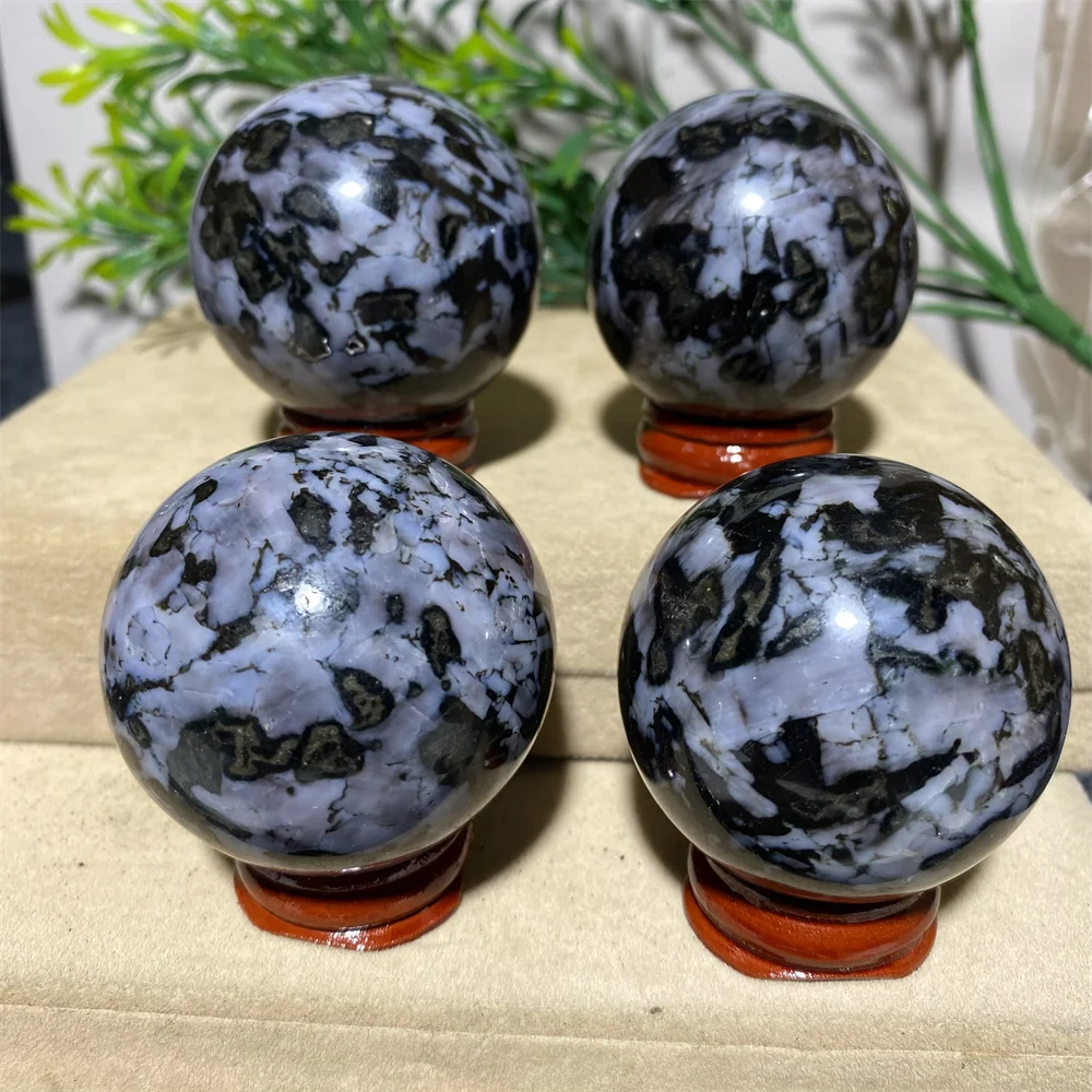 Natural Sphere Ball Crystal Indigo Gabbro Stone Quartz  Craft Reiki Gemstones Stone Minerals Healing Home Decoration