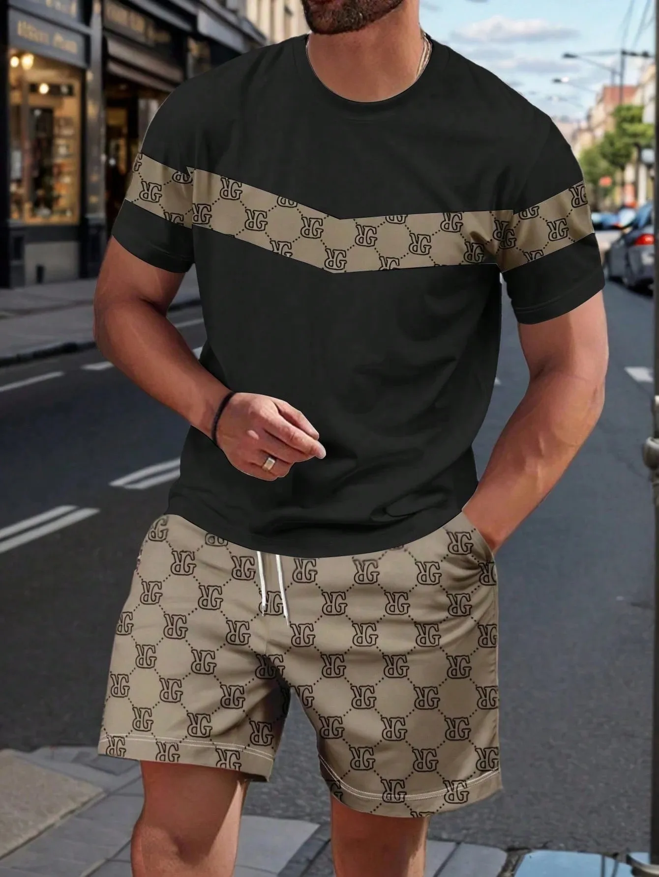 

2026 Summer New Men's Suit - 3D Printed Pattern - Breathable Lightweight Comfortable Fashionable Outdoor Men's Clothing